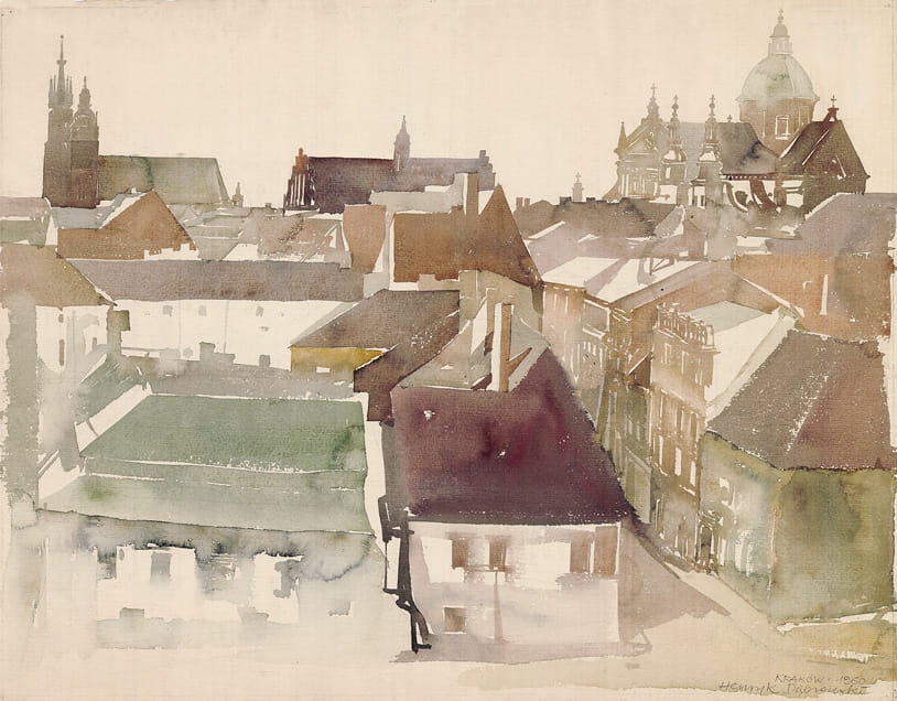 Kraków – ul. Kanonicza, widok z Wawelu (1960)