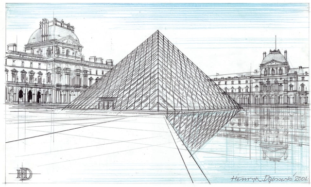 Paryż – dziedziniec Luwru, piramida (2001)
