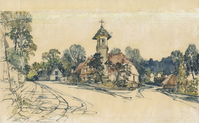 Kazimierz Dolny – kapliczka , ul.Lubelska , ul.Szkolna (1986) 