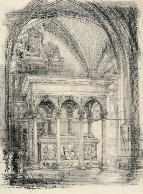 Kraków – Wawel, katedra, sarkofag Władysława Jagiełły (1960) 