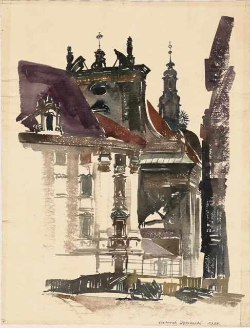 Poznań – kościół Jezuitów, widok (1955) 