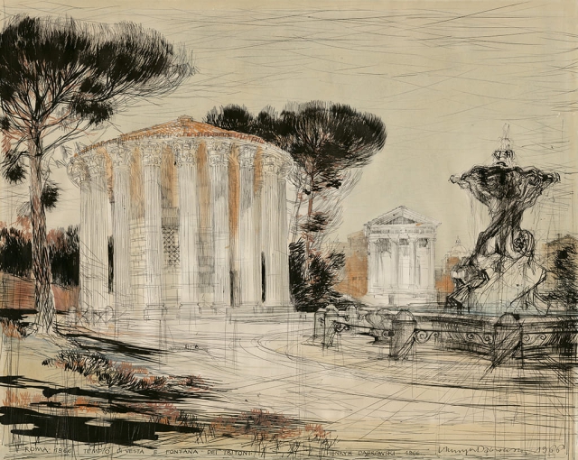 Rzym – Tempio di Vesta, Fontana del Tritoni (1966)