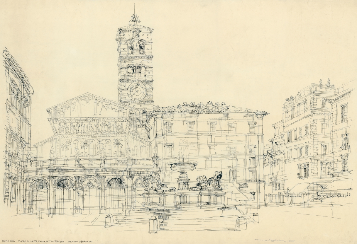 Rzym – Piazza di Santa Maria in Trastevere (1966) 