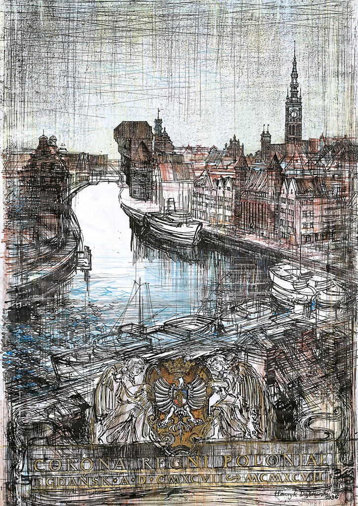 Gdańsk – Nad Motławą, Żuraw, herb (1996)
