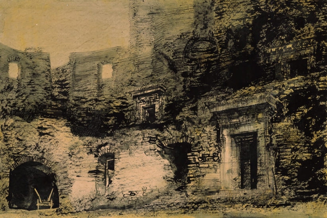 Janowiec – ruiny zamku (1957)