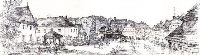 Kazimierz Dolny – panorama rynku (1985)