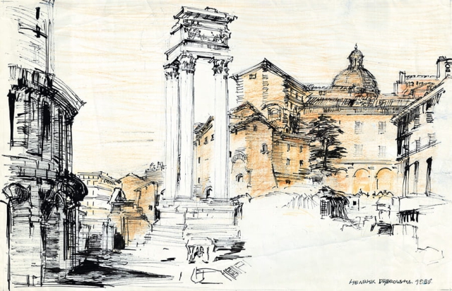 Rzym – Colonne del Tempio di Apollo e Teatro di Marcello (1965)