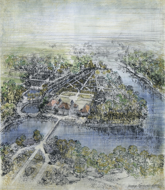 Otwock Wielki - założenie pałacowo-ogrodowe , widok "z lotu ptaka" (2000)